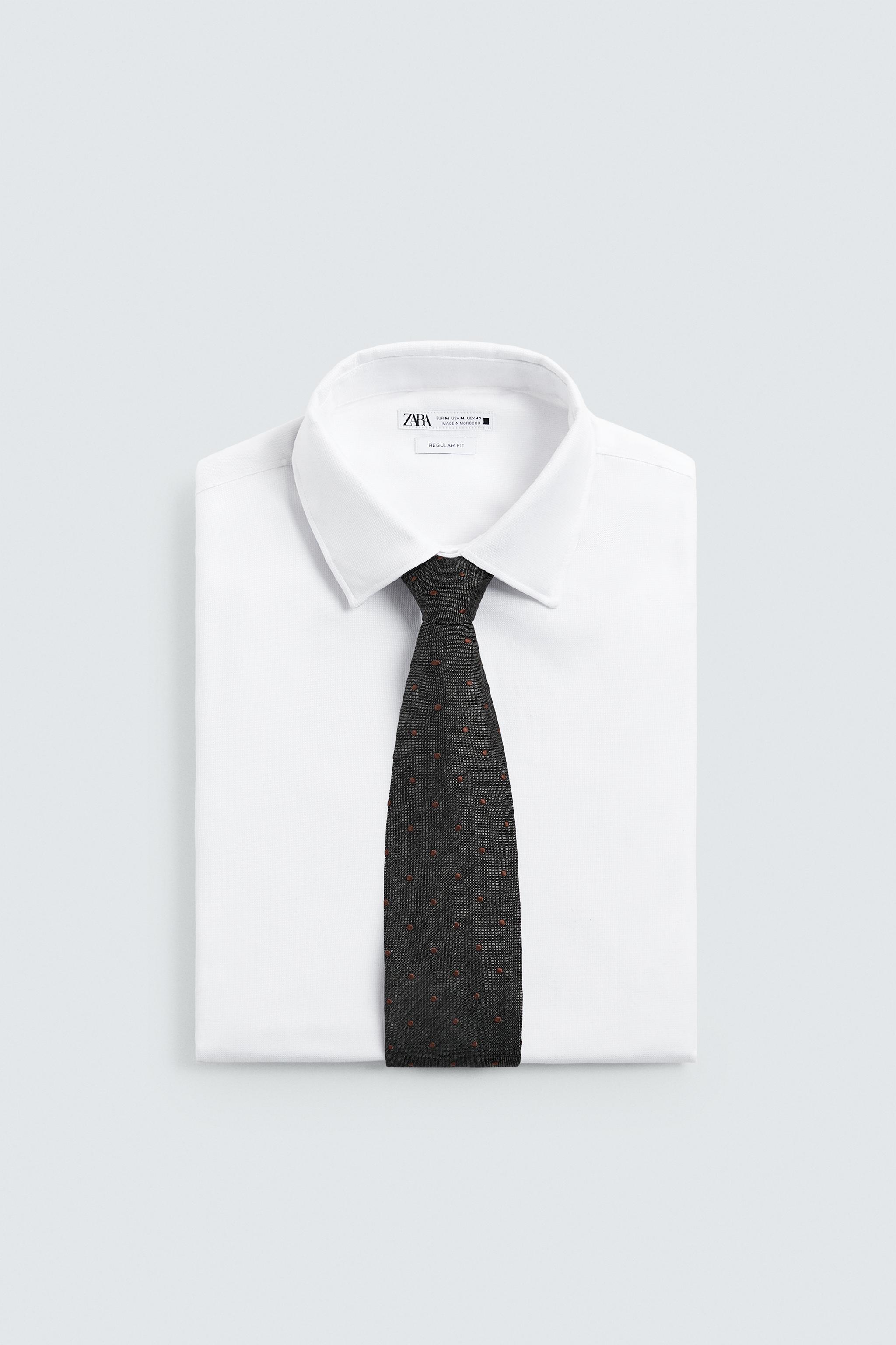 CRAVATE JACQUARD POIS 100% SOIE